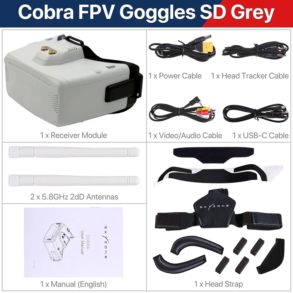 Skyzone Sky04O Pro Fpv Goggles - SKYZONE Cobra SX SD FPV Ricevitore