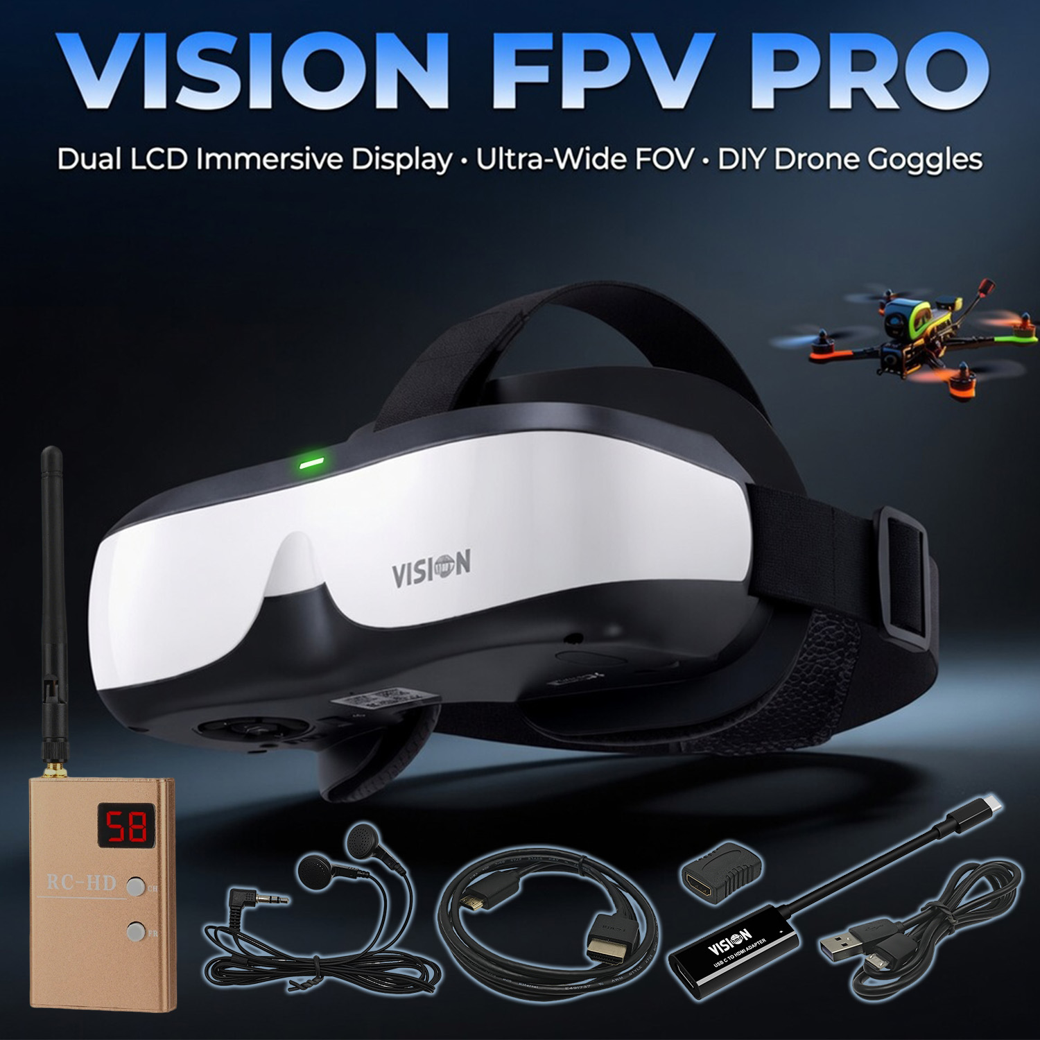 Occhiali FPV, Display Montato  - Skyzone Sky04O Pro Fpv Goggles recensione e prezzo